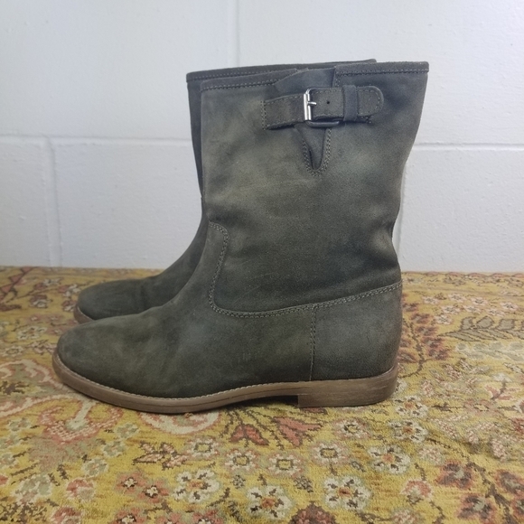 J. CREW Langston khaki suede mid calf boots - Picture 5 of 11